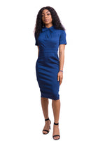 Load image into Gallery viewer, Navy Fitted Pencil Dress
