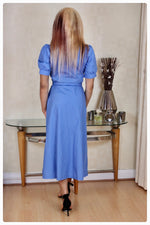 Load image into Gallery viewer, Blue Plain Shirt Dress
