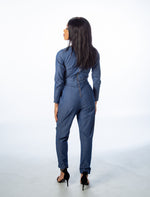 Load image into Gallery viewer, Denim Long Sleeve Jumpsuit
