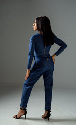 Load image into Gallery viewer, Denim Long Sleeve Jumpsuit
