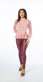 Load image into Gallery viewer, Rose Knitted Jumper With Mesh Sleeves
