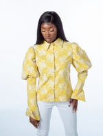 Load image into Gallery viewer, Yellow /White Puff Long Sleeve Shirt
