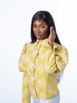 Load image into Gallery viewer, Yellow /White Puff Long Sleeve Shirt
